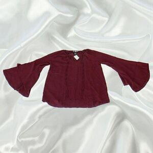 Feminine Maroon butterfly L/S top